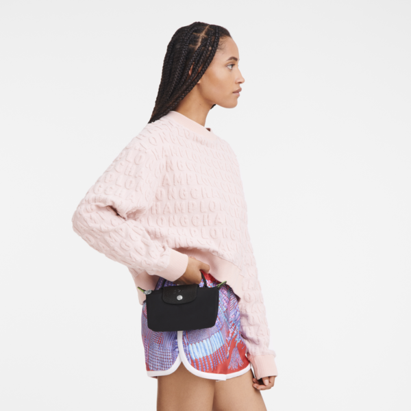Le Pliage Green Pouch with handle Black - Image 2
