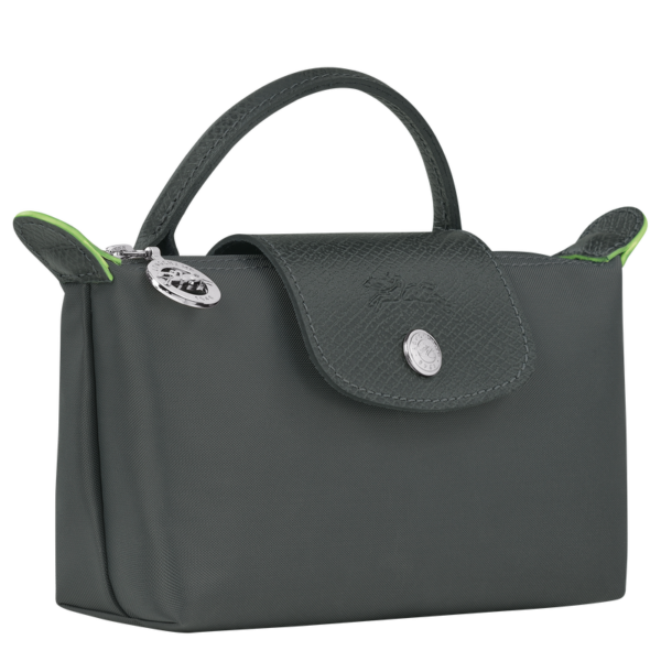 Le Pliage Green Pouch with handle Graphite - Image 3