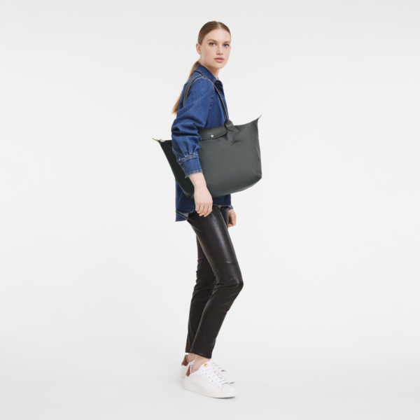 Le Pliage Green L Tote bag Graphite - Image 2