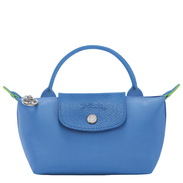 Le Pliage Green Pouch with handle Cornflower