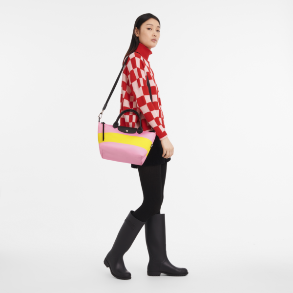 Le Pliage Collection S Handbag Pink/Yellow - Image 2