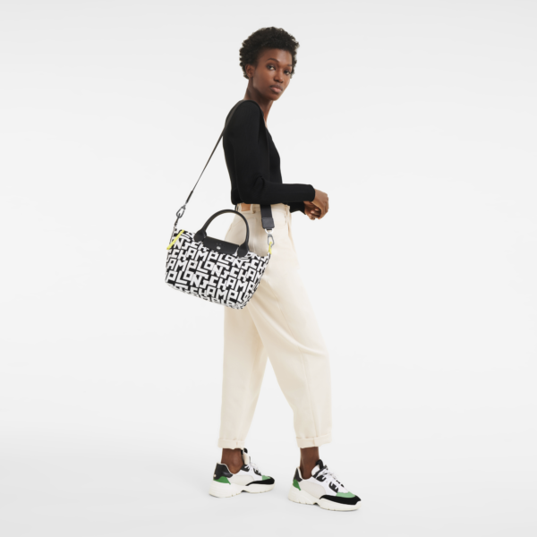 Le Pliage LGP L Handbag Black/White - Image 2