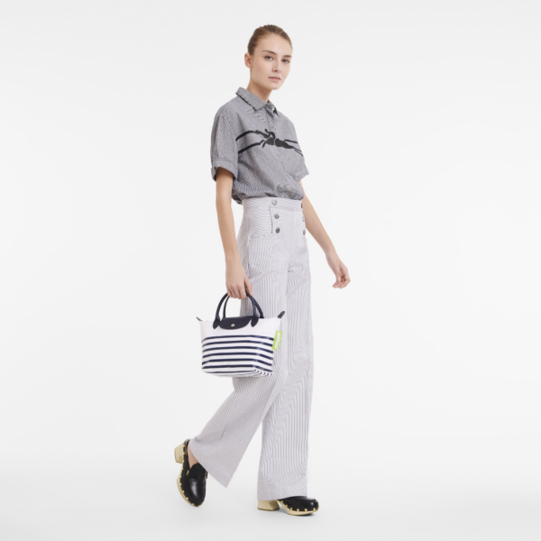 Le Pliage Collection S Handbag Navy/White - Image 2