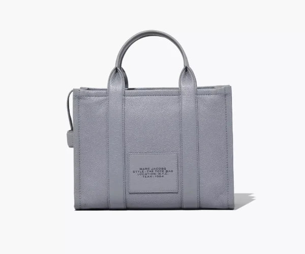 The Marc Jacobs Medium Tote Bag Leather Wolf Grey - Image 7