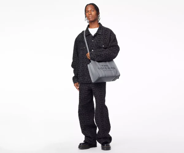 The Marc Jacobs Medium Tote Bag Leather Wolf Grey - Image 2
