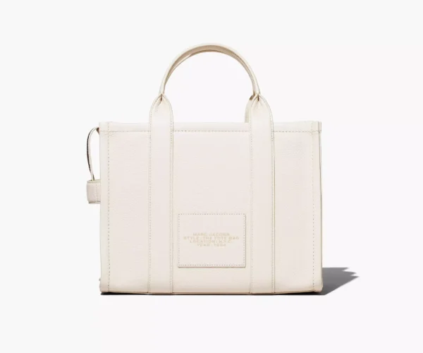 The Marc Jacobs Medium Tote Bag Leather Cotton Silver - Image 6
