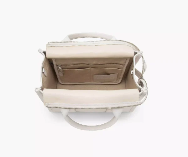 The Marc Jacobs Medium Tote Bag Leather Cotton Silver - Image 7