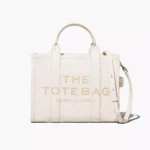 The Marc Jacobs Medium Tote Bag Leather Cotton Silver