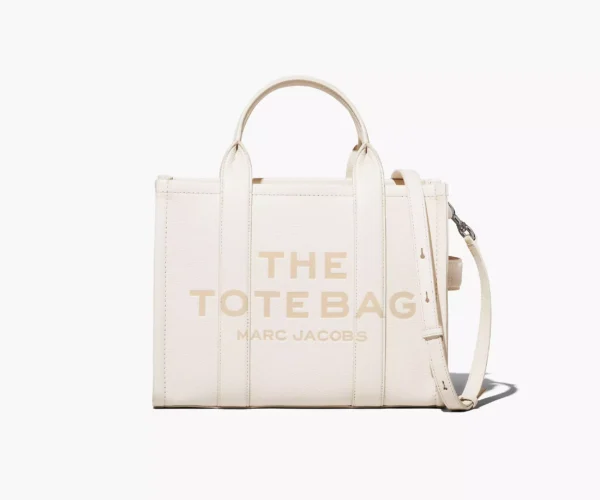 The Marc Jacobs Medium Tote Bag Leather Cotton Silver