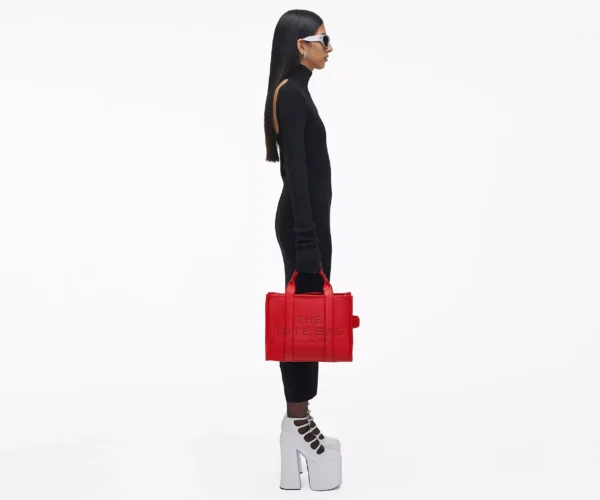 The Marc Jacobs Medium Tote Bag Leather True Red - Image 2