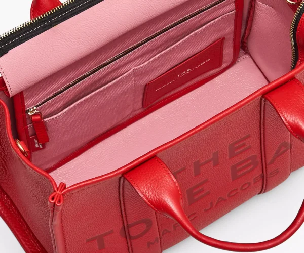 The Marc Jacobs Medium Tote Bag Leather True Red - Image 6
