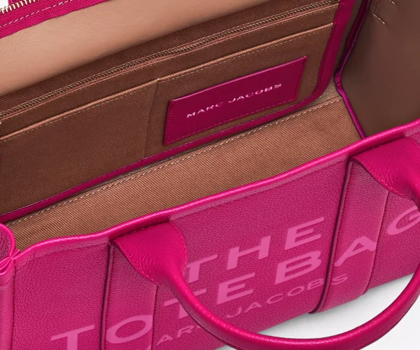 The Marc Jacobs Medium Tote Bag Leather Lipstick Pink - Image 6