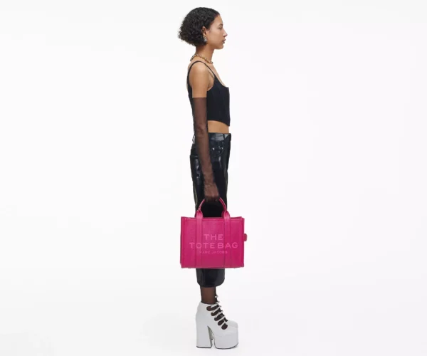 The Marc Jacobs Medium Tote Bag Leather Lipstick Pink - Image 8