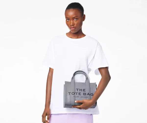 The Marc Jacobs Small Tote Bag Leather Wolf Grey - Image 4