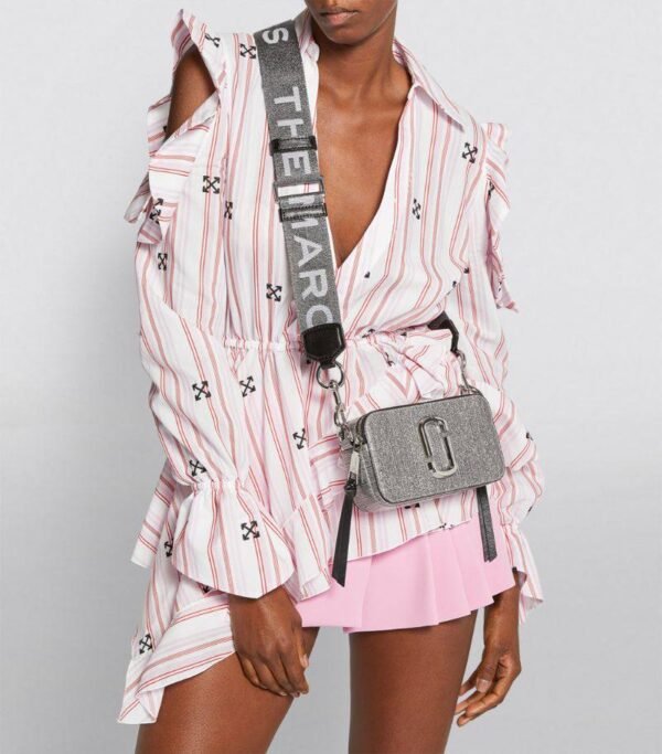 The Marc Jacobs Snapshot Cross-Body Bag Glitter Silver - Image 2