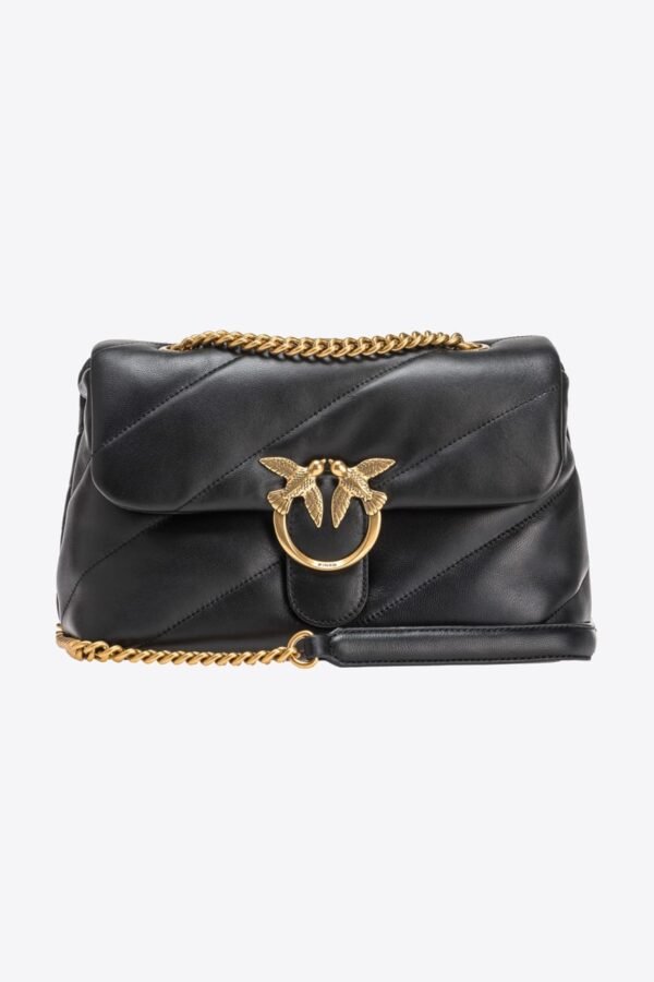 Classic Love Bag Puff Maxi Quilt BLACK-ANTIQUE GOLD