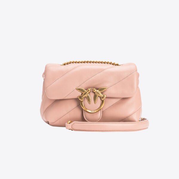 Mini Love Bag Puff Maxi Quilt PINK/DUSTY PINK-ANTIQUE GOLD