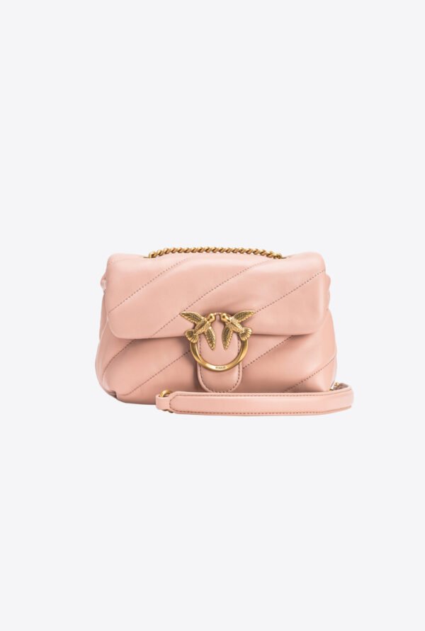 Mini Love Bag Puff Maxi Quilt PINK/DUSTY PINK-ANTIQUE GOLD