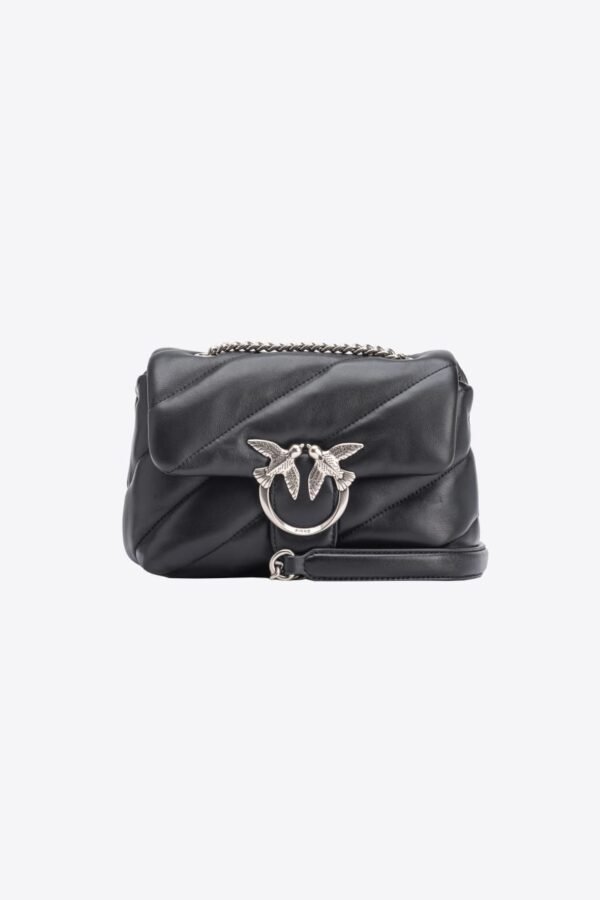 Mini Love Bag Puff Maxi Quilt BLACK-OLD SILVER