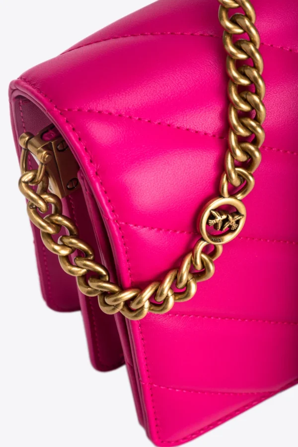 Classic Love Bag Click Big Chevron PINKO PINK-ANTIQUE GOLD - Image 7