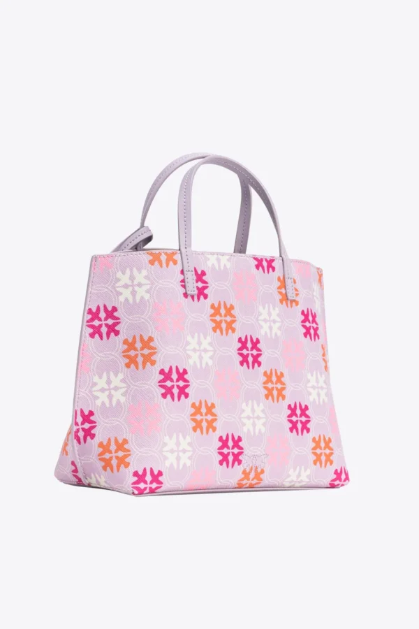 Love Birds Monogram Shopper Bag LILAC/FUCHSIA/WHITE-ANTIQUE GOLD - Image 2