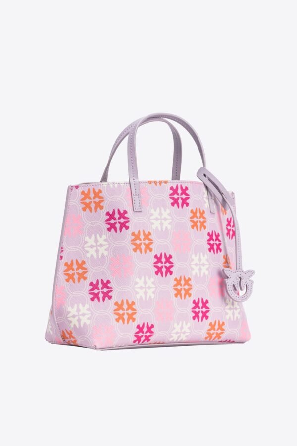 Love Birds Monogram Shopper Bag LILAC/FUCHSIA/WHITE-ANTIQUE GOLD - Image 3