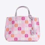 Love Birds Monogram Shopper Bag LILAC/FUCHSIA/WHITE-ANTIQUE GOLD