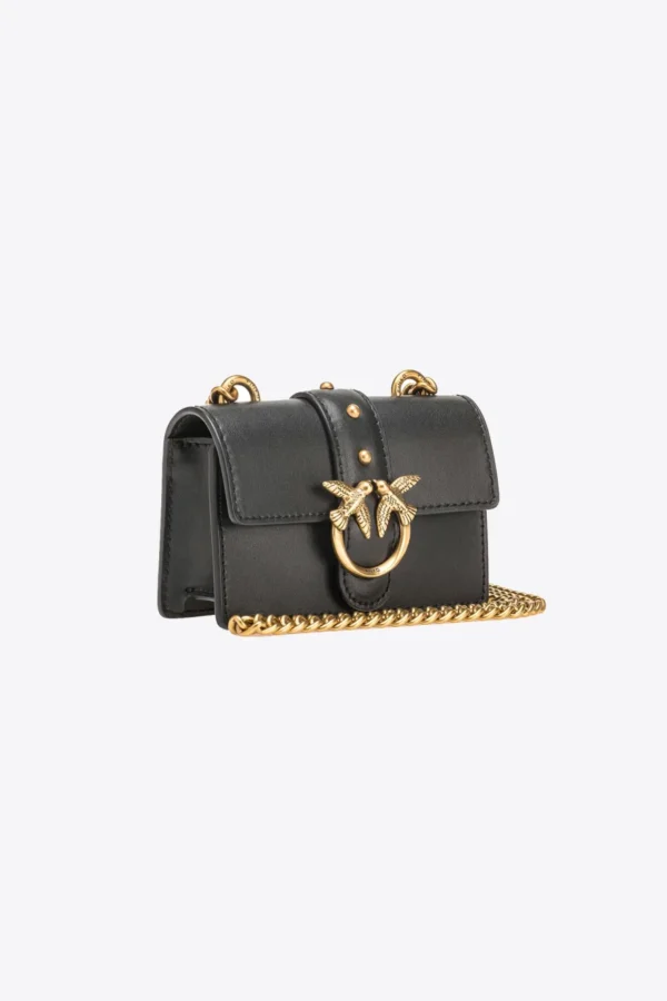 Micro Love Bag One Simply BLACK-ANTIQUE GOLD - Image 3