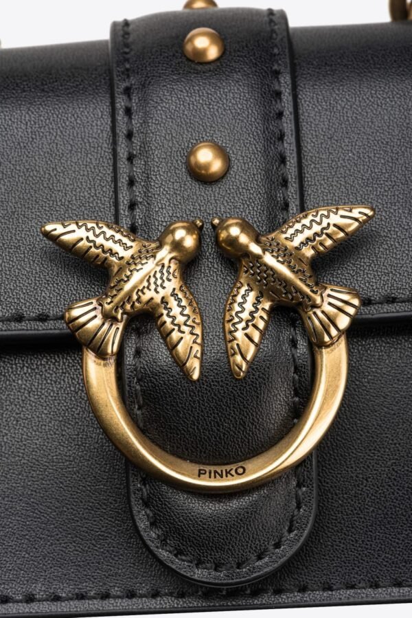 Micro Love Bag One Simply BLACK-ANTIQUE GOLD - Image 4