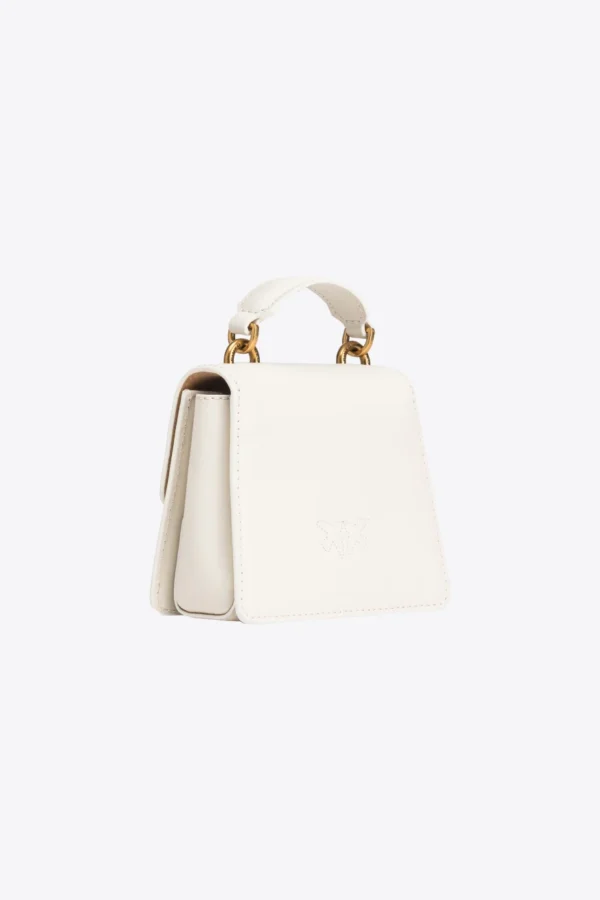 Micro Love Bag One Top Handle Light WHITE WHITE-ANTIQUE GOLD - Image 2