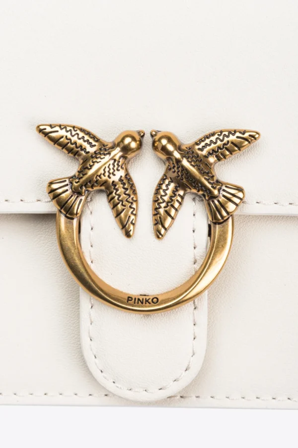 Micro Love Bag One Top Handle Light WHITE WHITE-ANTIQUE GOLD - Image 4