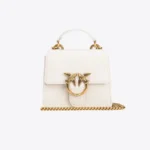 Micro Love Bag One Top Handle Light WHITE WHITE-ANTIQUE GOLD