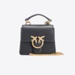 Micro Love Bag One Top Handle Light BLACK-ANTIQUE GOLD