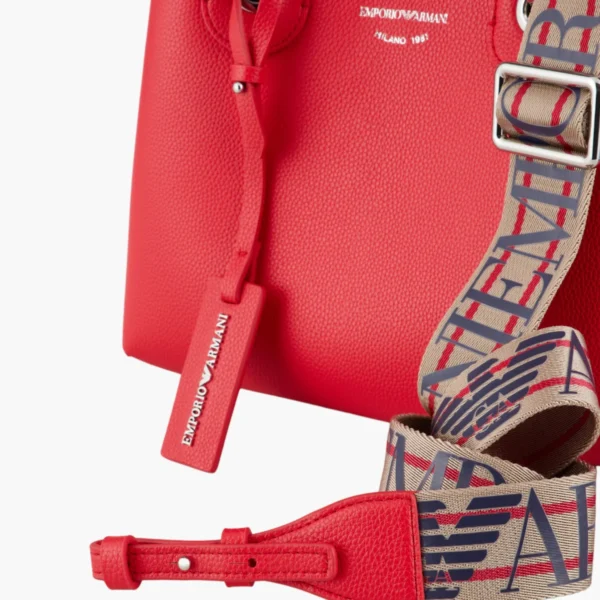 Small MyEA shopper bag with deer print Red - Image 4