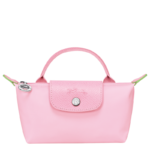 Le Pliage Green Pouch with handle Pink