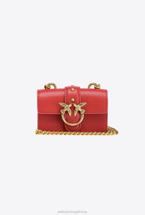 Micro Love Bag One Simply RUBI RED-ANTIQUE GOLD