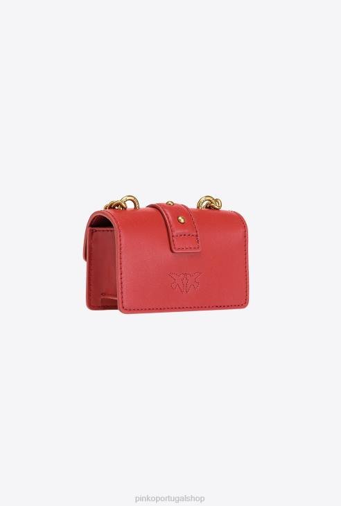 Micro Love Bag One Simply RUBI RED-ANTIQUE GOLD - Image 3