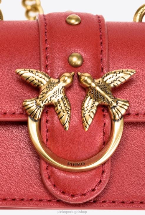 Micro Love Bag One Simply RUBI RED-ANTIQUE GOLD - Image 4