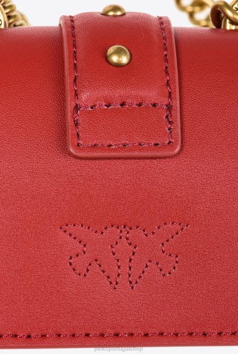 Micro Love Bag One Simply RUBI RED-ANTIQUE GOLD - Image 5