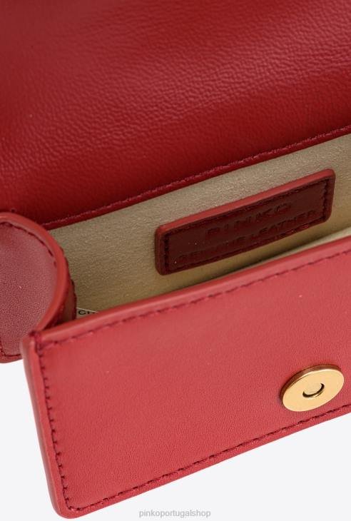 Micro Love Bag One Simply RUBI RED-ANTIQUE GOLD - Image 6
