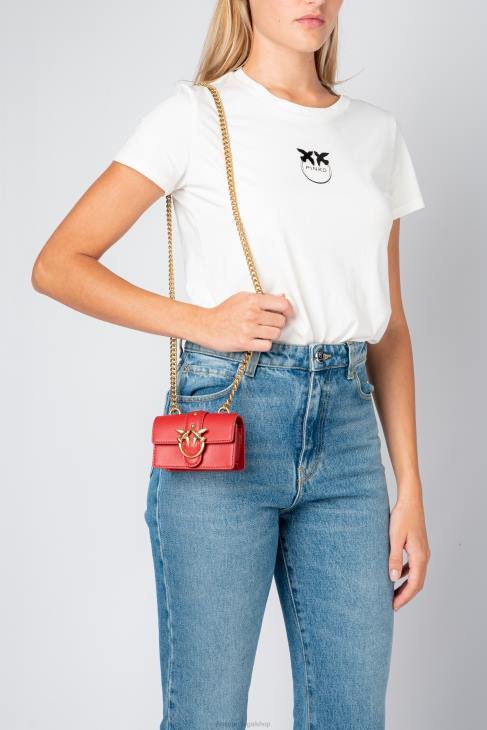 Micro Love Bag One Simply RUBI RED-ANTIQUE GOLD - Image 7