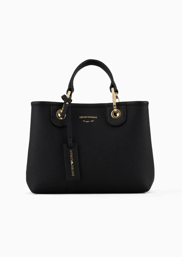 Small MyEA shopper bag with deer print Deep Black