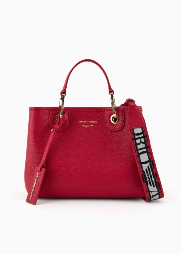 Small MyEA shopper bag with deer print Coral