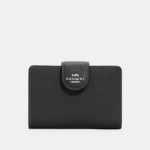 Coach Medium Corner Zip Wallet Silver/Black