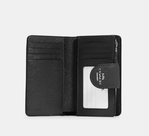 Coach Medium Corner Zip Wallet Silver/Black - Image 2