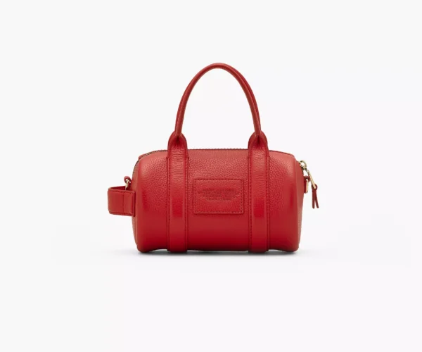 The Marc Jacobs Leather Mini Duffle Bag True Red - Image 3