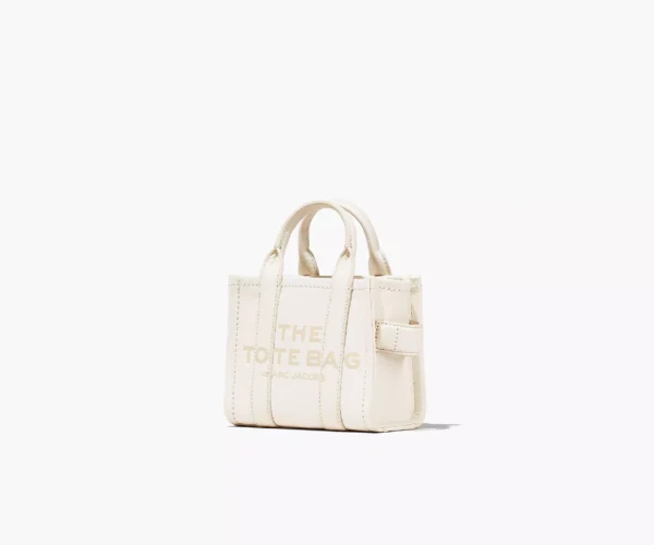 The Marc Jacobs Crossbody Tote Bag Leather Cotton Silver - Image 5