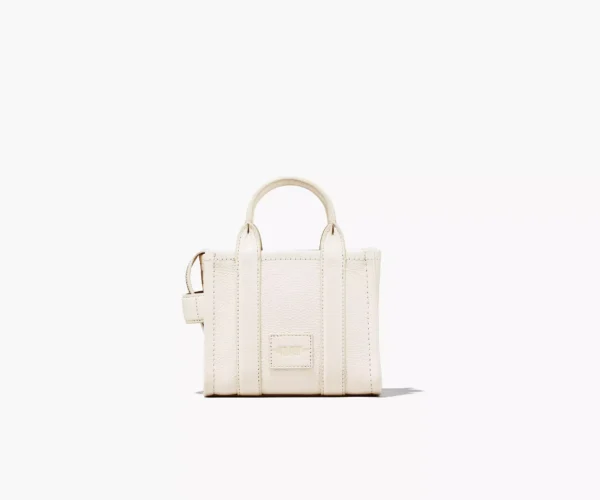 The Marc Jacobs Crossbody Tote Bag Leather Cotton Silver - Image 7