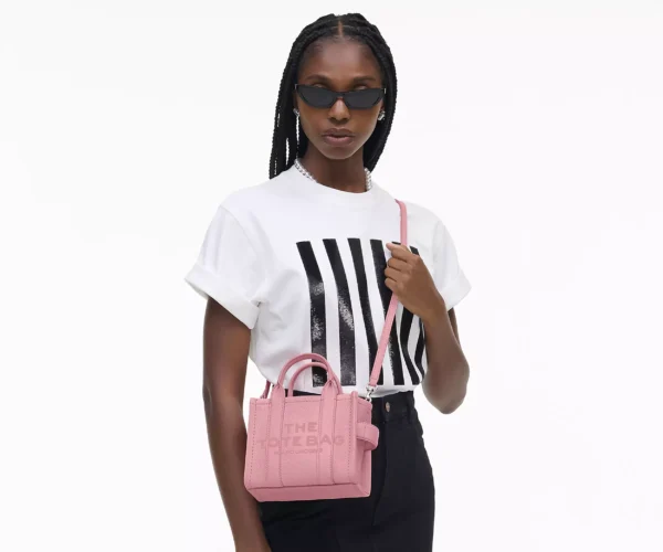 The Marc Jacobs Crossbody Tote Bag Leather Ribbon Pink - Image 2