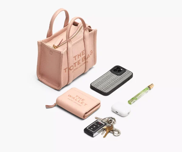 The Marc Jacobs Crossbody Tote Bag Leather Ribbon Pink - Image 4